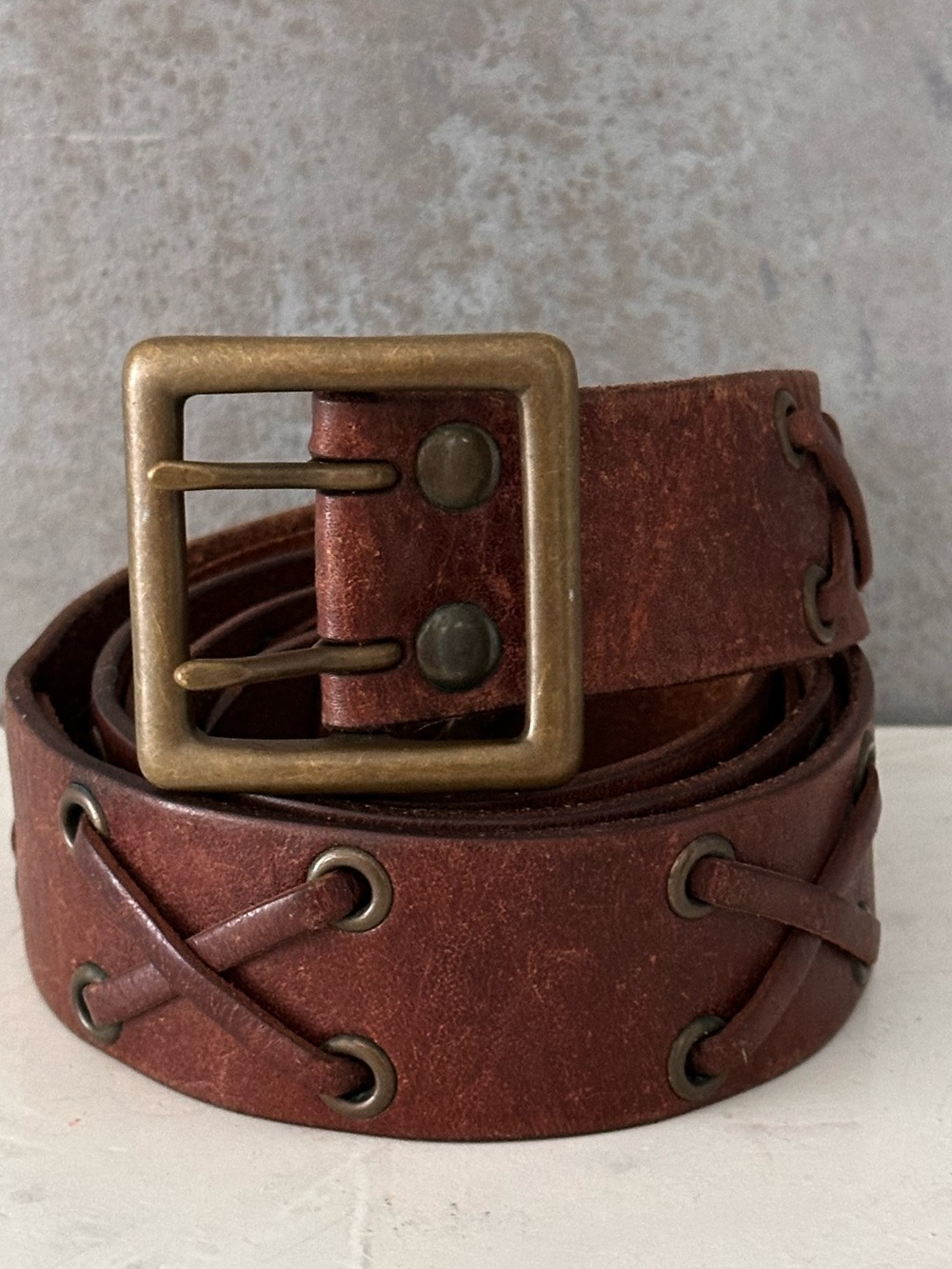 Vintage aeo leather studded belt xl